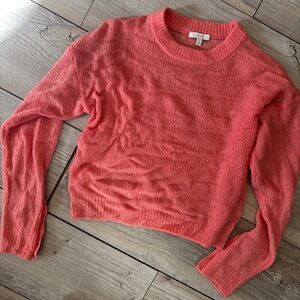 Joie Coral Crew Neck Long Sleeves Pullover Sweater 80 Wool XS